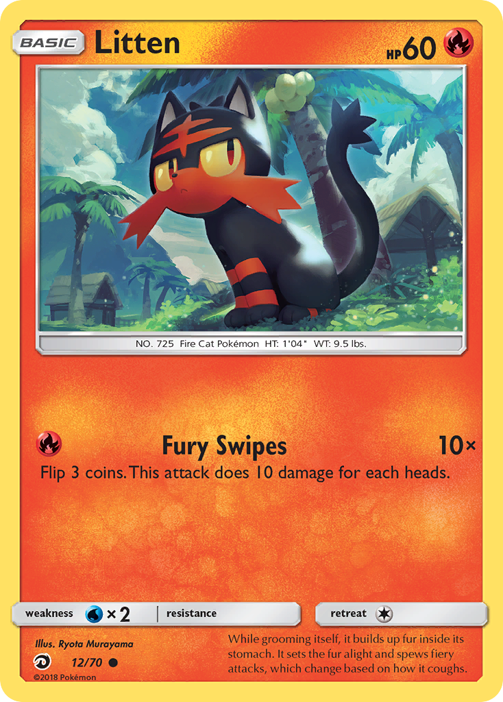 Litten (12/70) [Sun & Moon: Dragon Majesty] | Anubis Games and Hobby