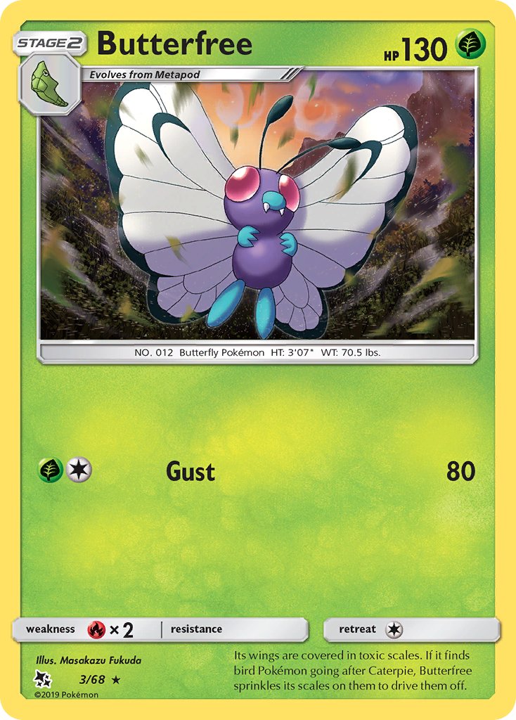 Butterfree (3/68) [Sun & Moon: Hidden Fates] | Anubis Games and Hobby