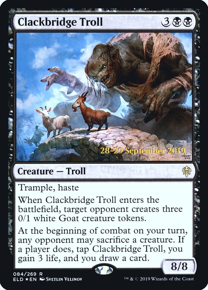 Clackbridge Troll [Throne of Eldraine Prerelease Promos] | Anubis Games and Hobby