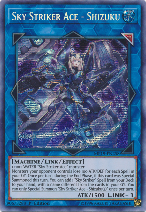 Sky Striker Ace - Shizuku [MP19-EN258] Prismatic Secret Rare | Anubis Games and Hobby