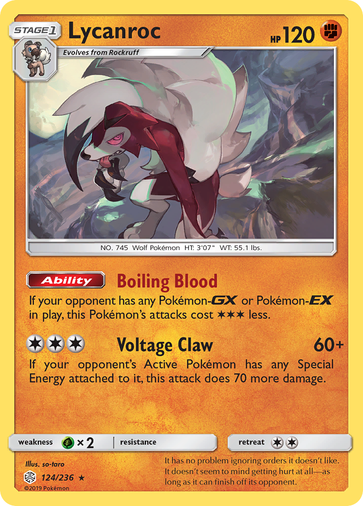 Lycanroc (124/236) [Sun & Moon: Cosmic Eclipse] | Anubis Games and Hobby