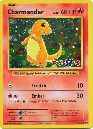 Charmander (9/108) (Toys R Us Promo) [XY: Evolutions] | Anubis Games and Hobby