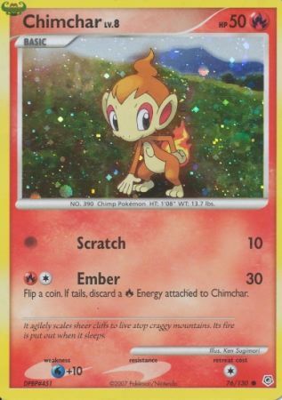 Chimchar (76/130) (Cosmos Holo) [Diamond & Pearl: Base Set] | Anubis Games and Hobby