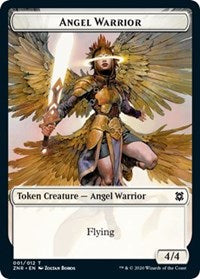 Angel Warrior // Construct Double-Sided Token [Zendikar Rising Tokens] | Anubis Games and Hobby
