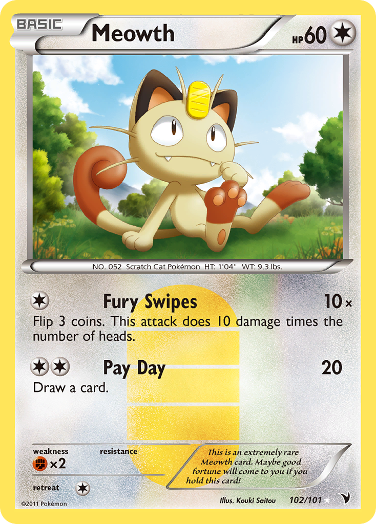 Meowth (102/101) [Black & White: Noble Victories] | Anubis Games and Hobby