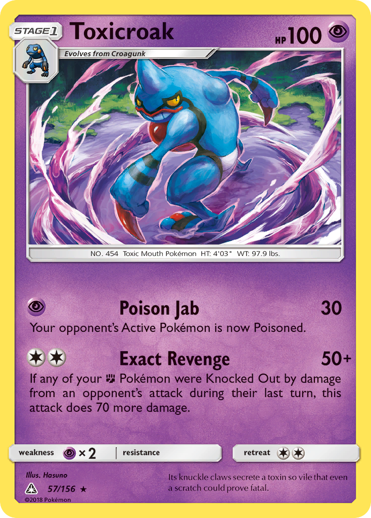 Toxicroak (57/156) [Sun & Moon: Ultra Prism] | Anubis Games and Hobby