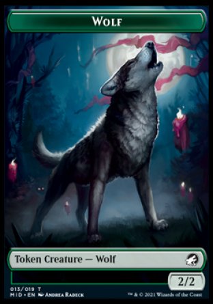 Wolf // Vampire Double-Sided Token [Innistrad: Midnight Hunt Tokens] | Anubis Games and Hobby