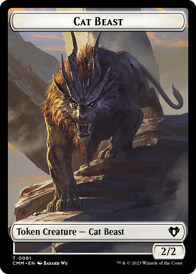 Cleric // Cat Beast Double-Sided Token [Commander Masters Tokens] | Anubis Games and Hobby