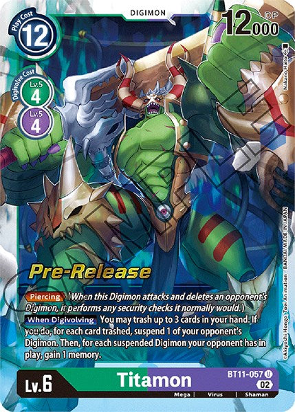 Titamon [BT11-057] [Dimensional Phase Pre-Release Promos] | Anubis Games and Hobby