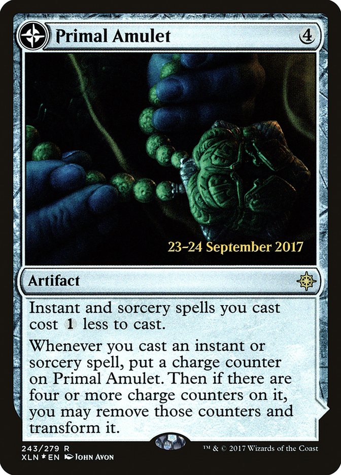 Primal Amulet // Primal Wellspring [Ixalan Prerelease Promos] | Anubis Games and Hobby