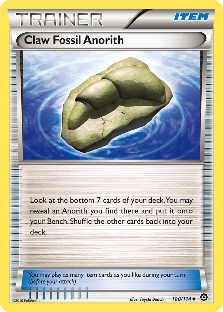 Claw Fossil Anorith (100/114) [XY: Steam Siege] | Anubis Games and Hobby