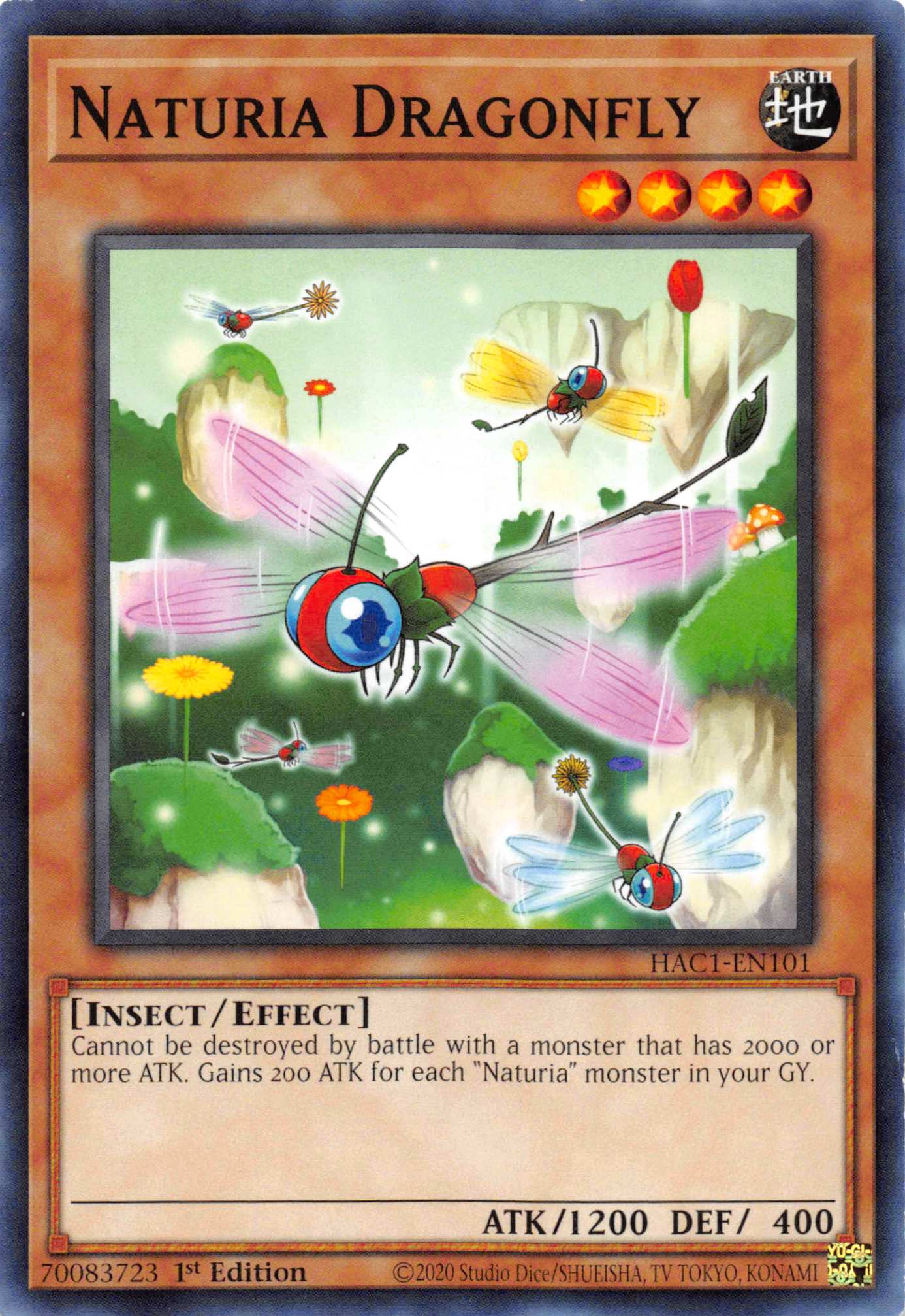 Naturia Dragonfly (Duel Terminal) [HAC1-EN101] Parallel Rare | Anubis Games and Hobby