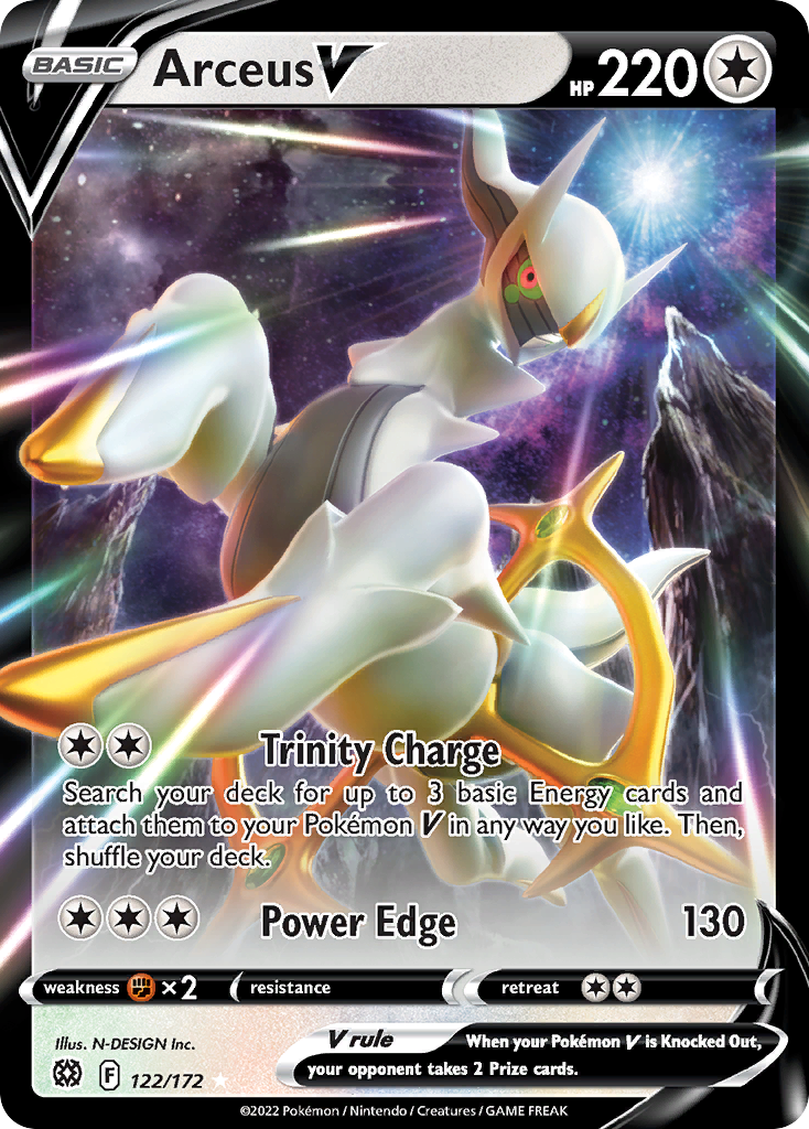 Arceus V (122/172) (Metal Card) [Sword & Shield: Brilliant Stars] | Anubis Games and Hobby