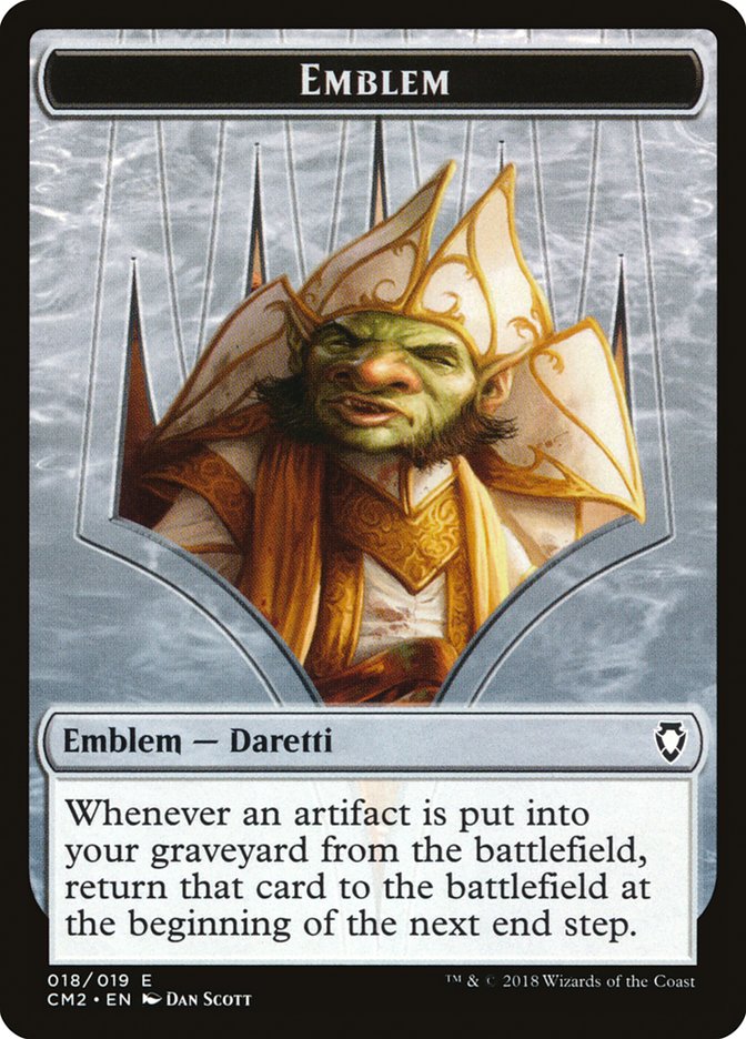 Daretti, Scrap Savant Emblem [Commander Anthology Volume II Tokens] | Anubis Games and Hobby