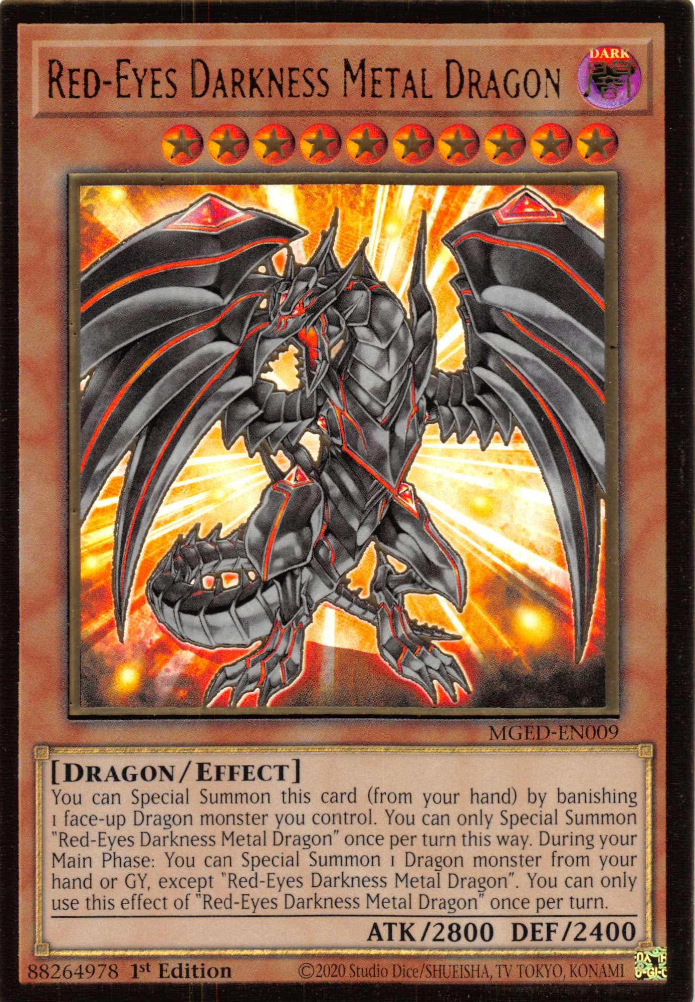 Red-Eyes Darkness Metal Dragon [MGED-EN009] Gold Rare | Anubis Games and Hobby