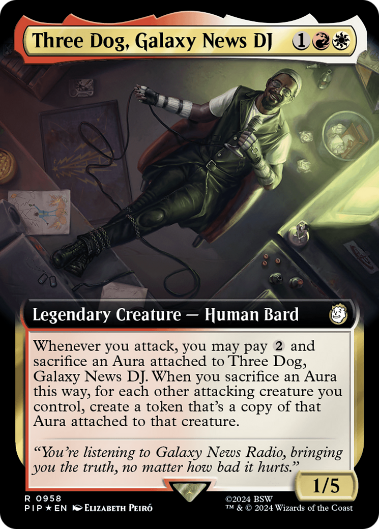 Three Dog, Galaxy News DJ (Extended Art) (Surge Foil) [Fallout] | Anubis Games and Hobby