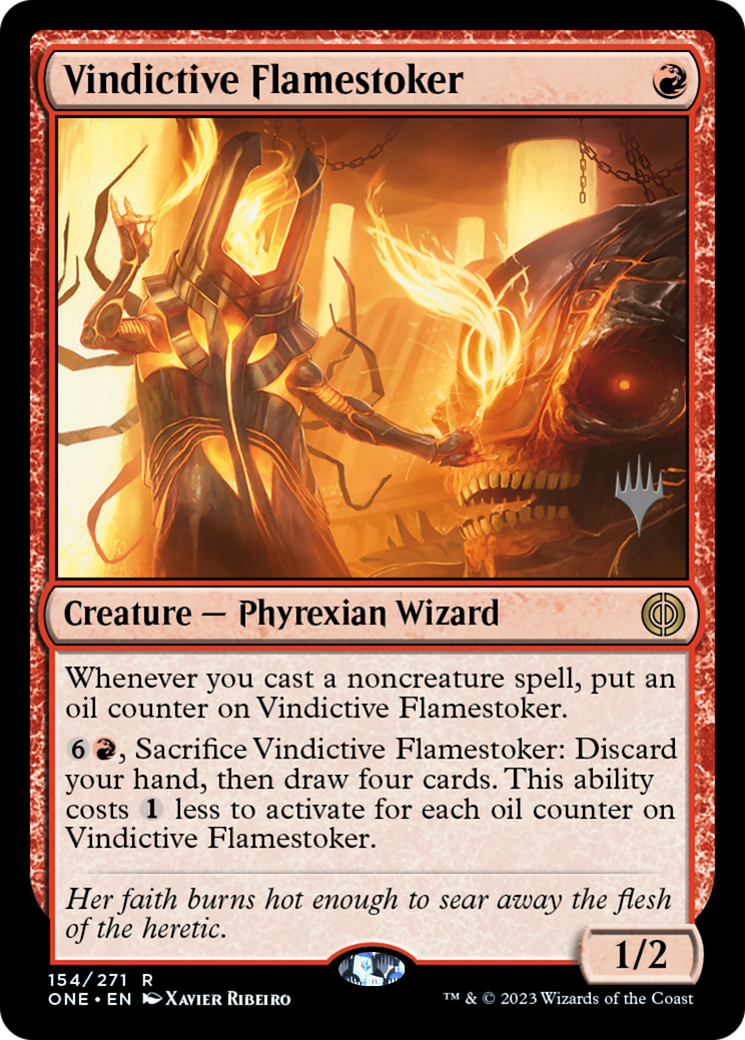 Vindictive Flamestoker (Promo Pack) [Phyrexia: All Will Be One Promos] | Anubis Games and Hobby