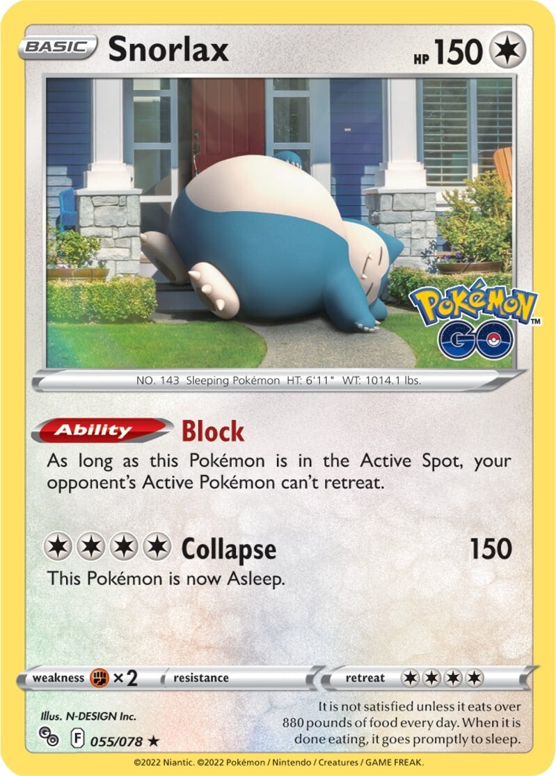 Snorlax (055/078) [Pokémon GO] | Anubis Games and Hobby