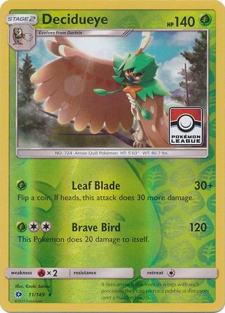 Decidueye (11/149) (League Promo) [Sun & Moon: Base Set] | Anubis Games and Hobby