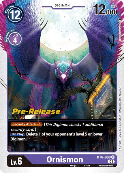 Ornismon [BT6-080] [Double Diamond Pre-Release Cards] | Anubis Games and Hobby