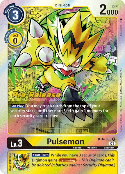 Pulsemon [BT6-033] [Double Diamond Pre-Release Cards] | Anubis Games and Hobby