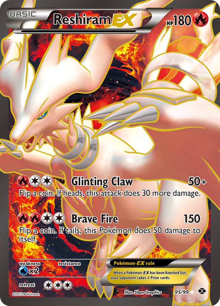 Reshiram EX (95/99) [Black & White: Next Destinies] | Anubis Games and Hobby