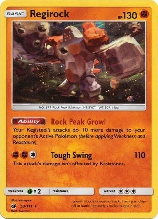 Regirock (53/111) (Cosmos Holo) [Sun & Moon: Crimson Invasion] | Anubis Games and Hobby