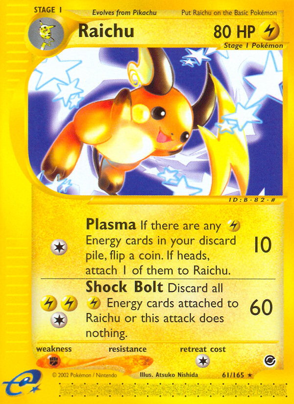 Raichu (61/165) [Expedition: Base Set] | Anubis Games and Hobby