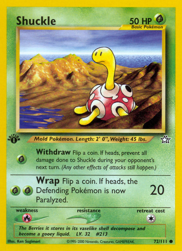 Shuckle (72/111) [Neo Genesis 1st Edition] | Anubis Games and Hobby