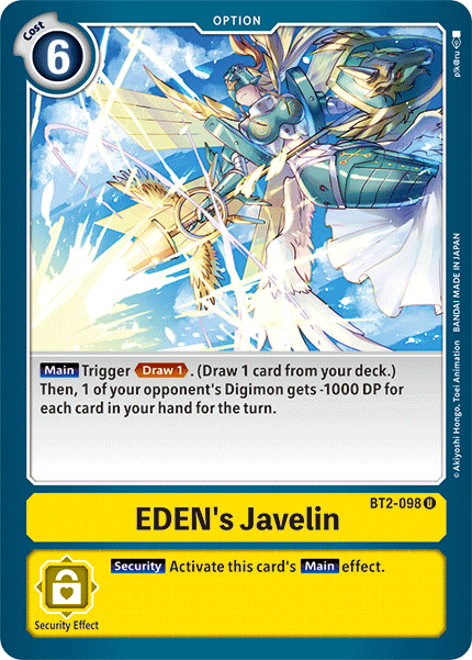 Eden's Javelin [BT2-098] [Release Special Booster Ver.1.5] | Anubis Games and Hobby