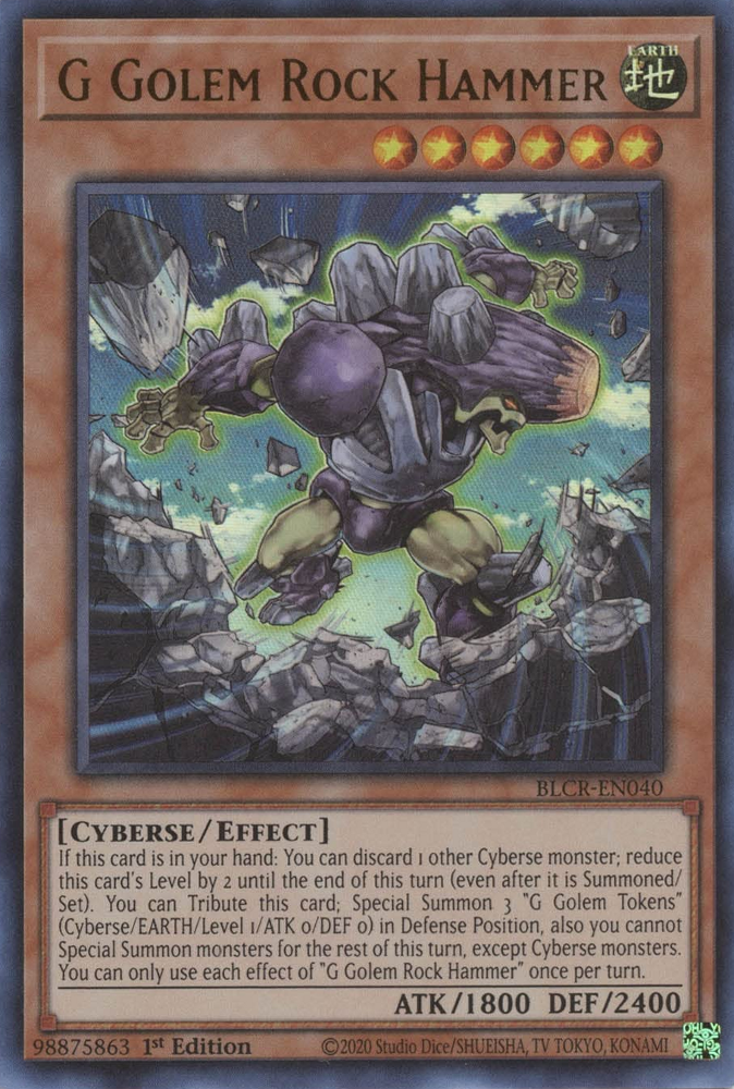 G Golem Rock Hammer [BLCR-EN040] Ultra Rare | Anubis Games and Hobby