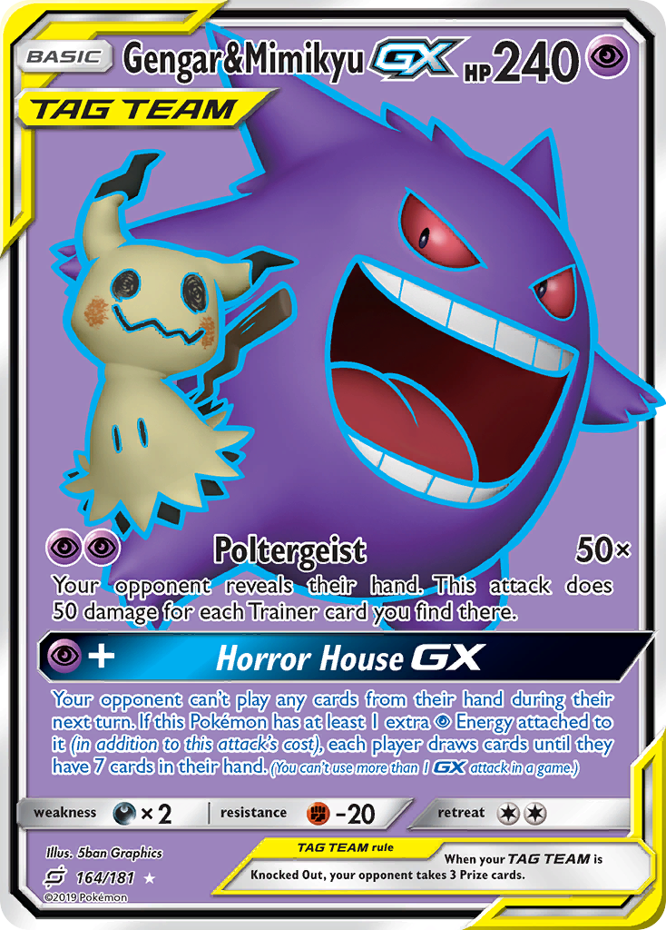 Gengar & Mimikyu GX (164/181) [Sun & Moon: Team Up] | Anubis Games and Hobby