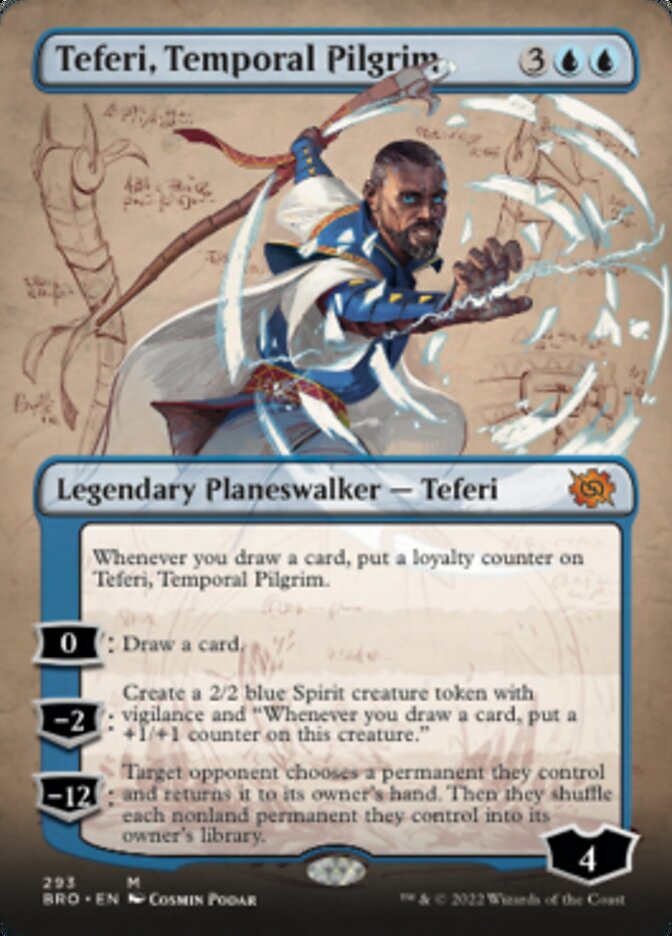 Teferi, Temporal Pilgrim (Borderless Alternate Art) [The Brothers' War] | Anubis Games and Hobby