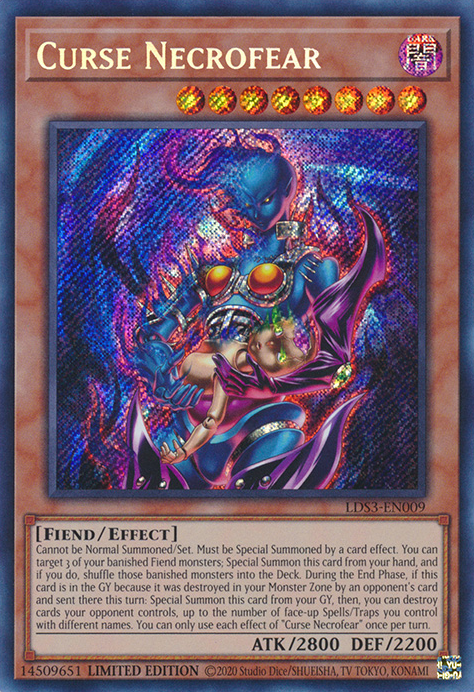 Curse Necrofear [LDS3-EN009] Secret Rare | Anubis Games and Hobby