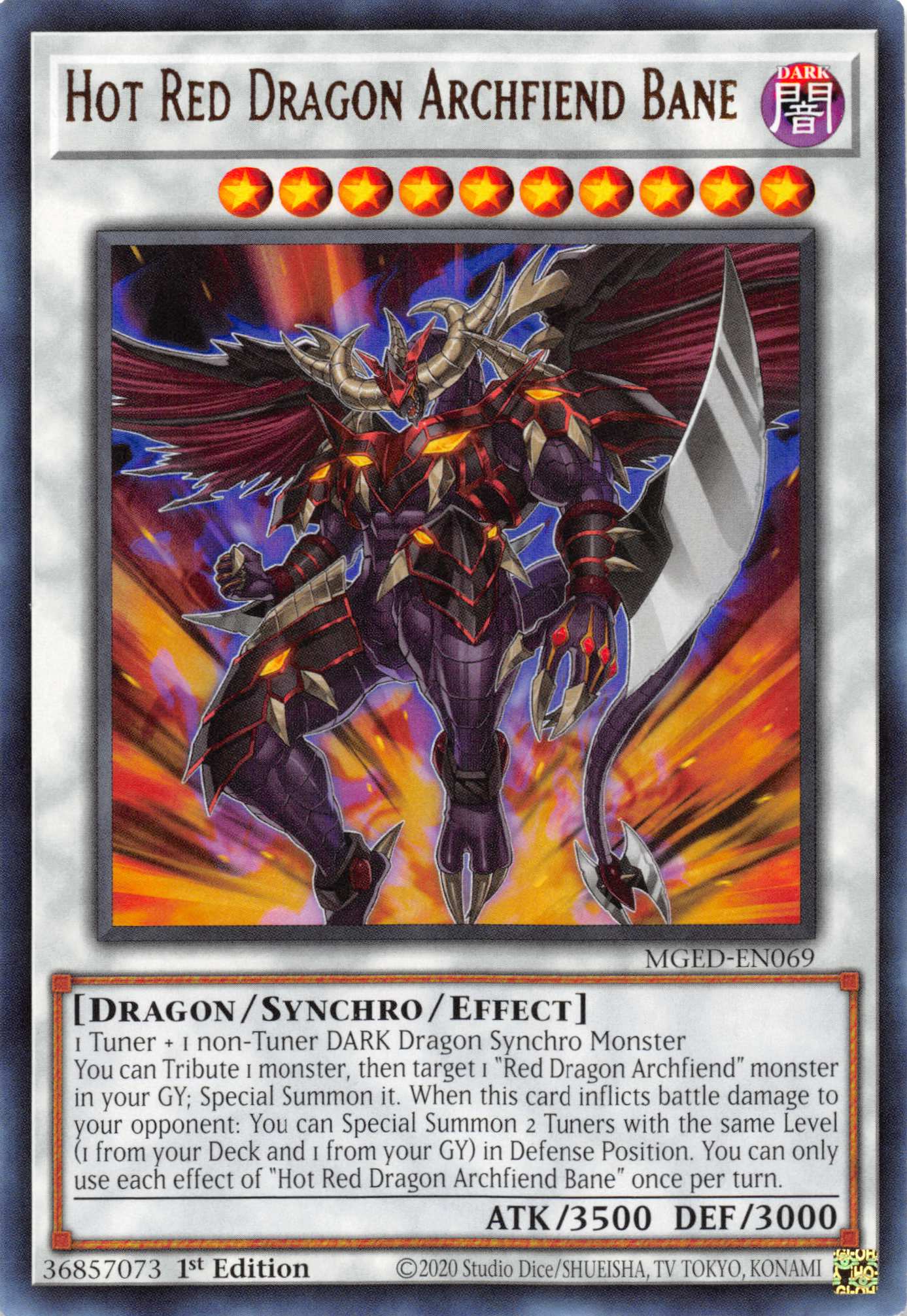 Hot Red Dragon Archfiend Bane [MGED-EN069] Rare | Anubis Games and Hobby