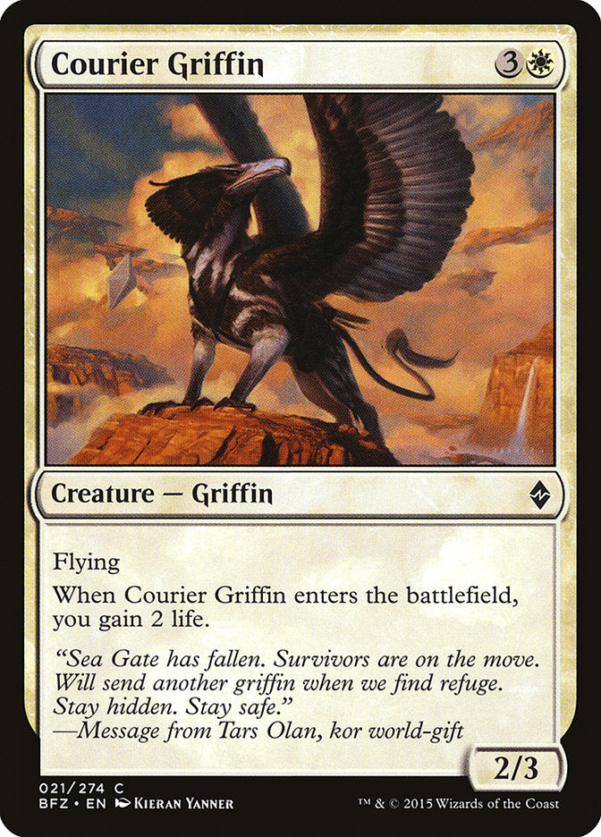 Courier Griffin [Battle for Zendikar] | Anubis Games and Hobby