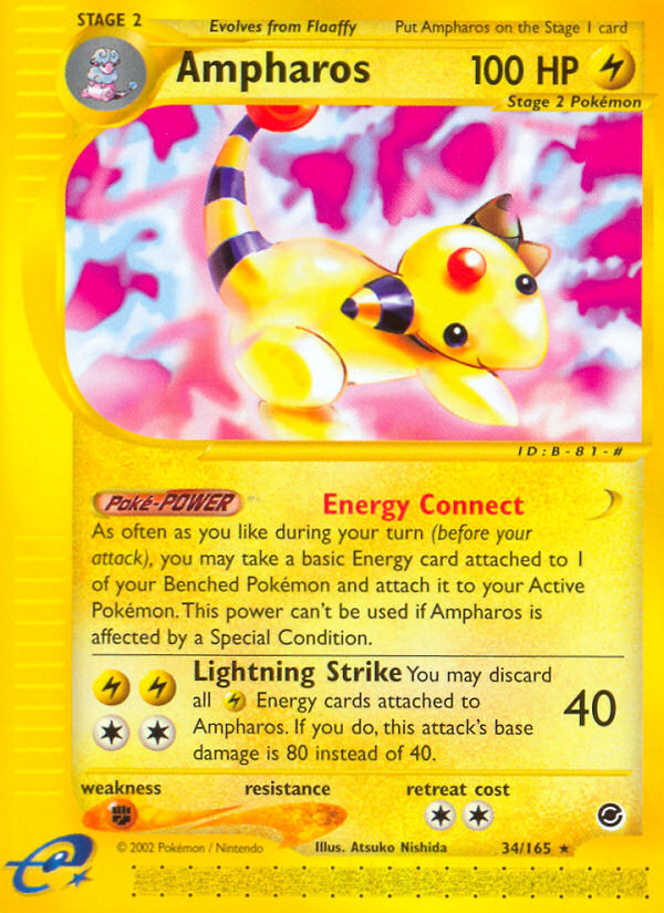 Ampharos (34/165) [Expedition: Base Set] | Anubis Games and Hobby