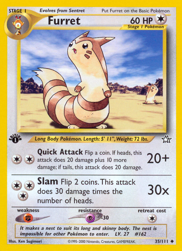 Furret (35/111) [Neo Genesis 1st Edition] | Anubis Games and Hobby