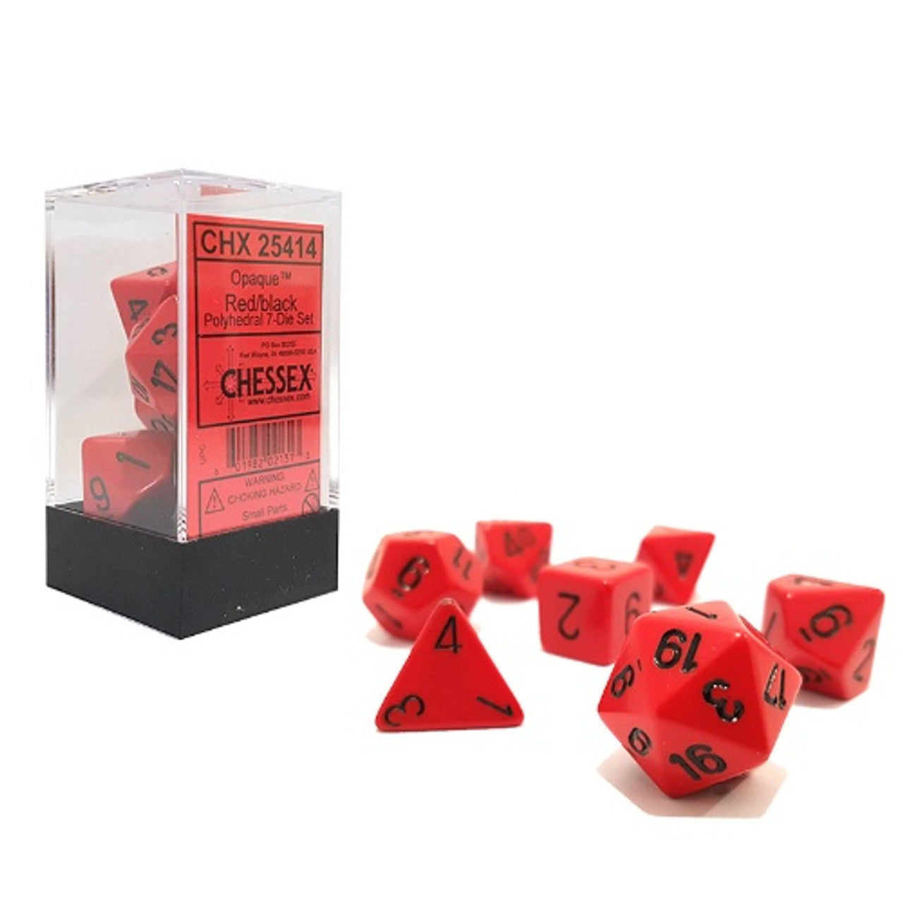 Opaque Red/Black RPG dice | Anubis Games and Hobby