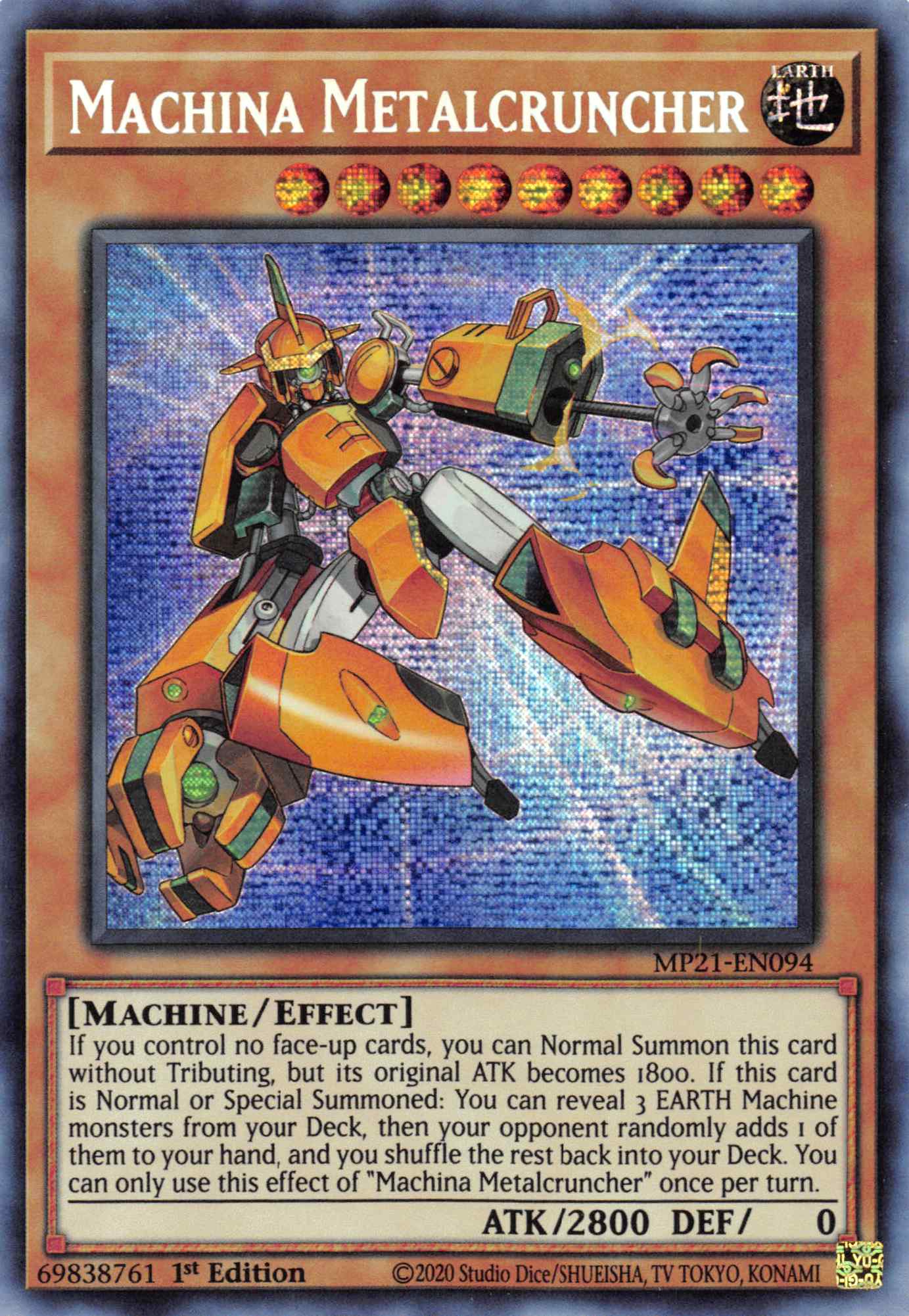 Machina Metalcruncher [MP21-EN094] Prismatic Secret Rare | Anubis Games and Hobby