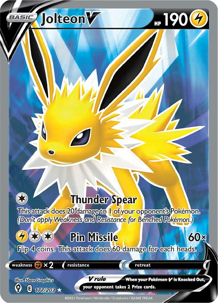 Jolteon V (177/203) [Sword & Shield: Evolving Skies] | Anubis Games and Hobby
