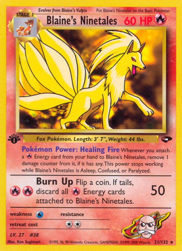 Blaine's Ninetales (21/132) [Gym Challenge 1st Edition] | Anubis Games and Hobby