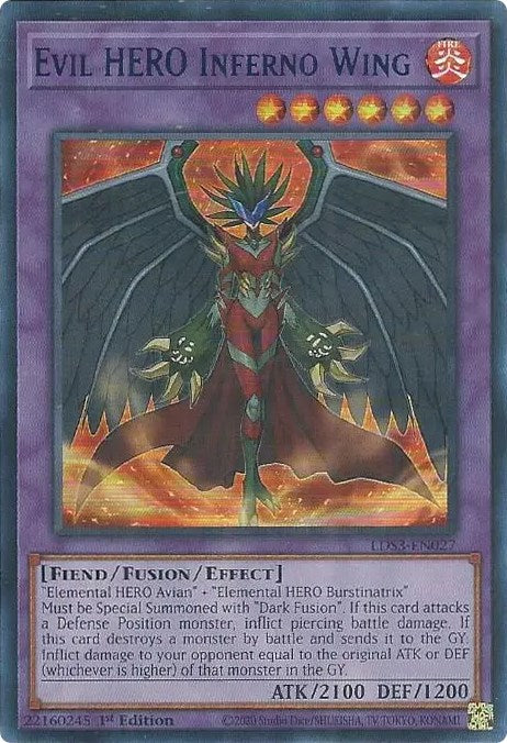 Evil HERO Inferno Wing (Blue) [LDS3-EN027] Ultra Rare | Anubis Games and Hobby