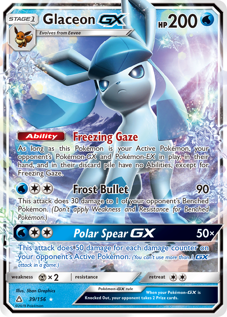 Glaceon GX (39/156) [Sun & Moon: Ultra Prism] | Anubis Games and Hobby