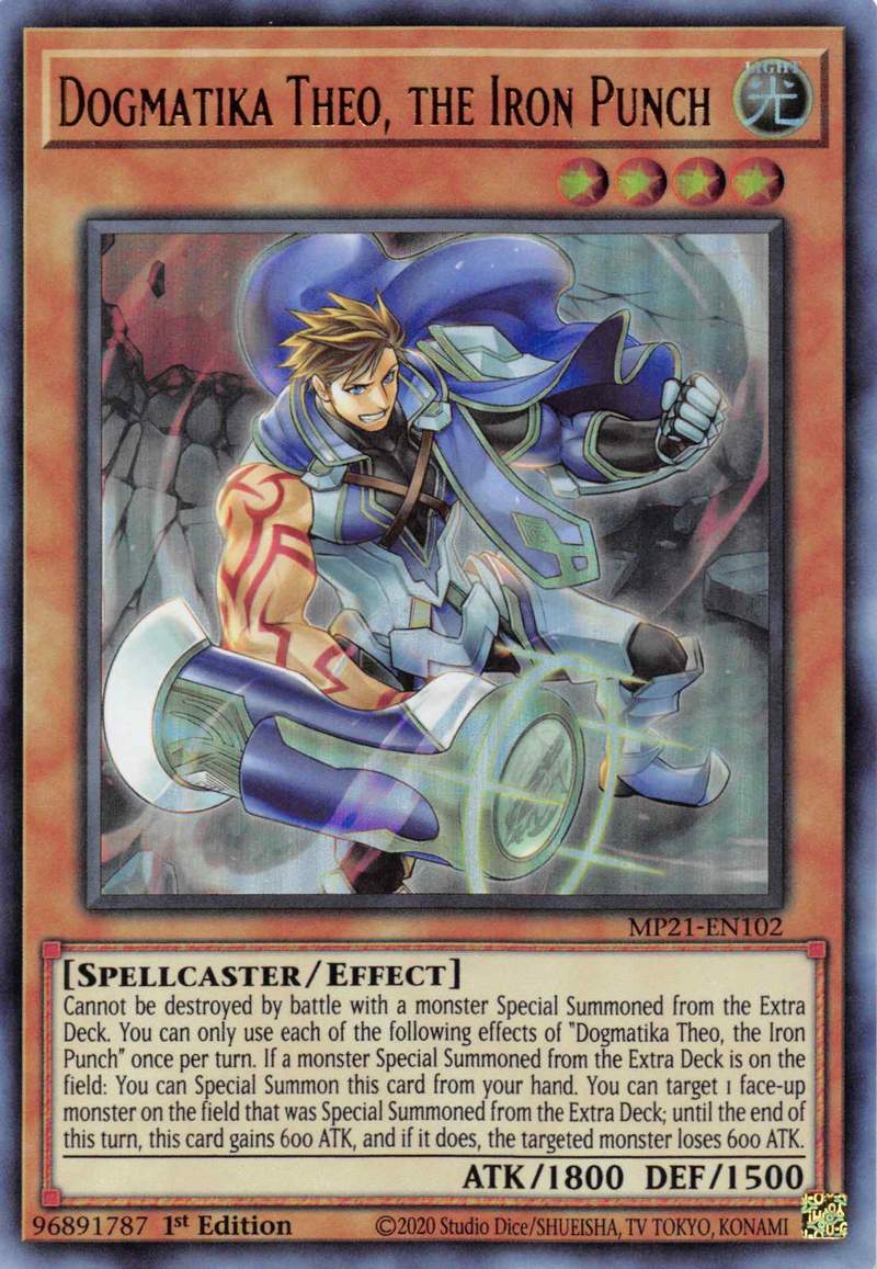 Dogmatika Theo, the Iron Punch [MP21-EN102] Ultra Rare | Anubis Games and Hobby