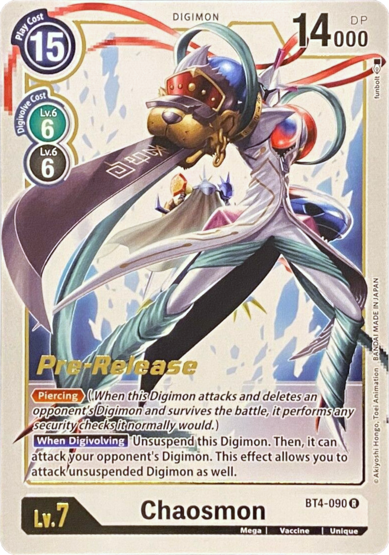 Chaosmon [BT4-090] [Great Legend Pre-Release Promos] | Anubis Games and Hobby