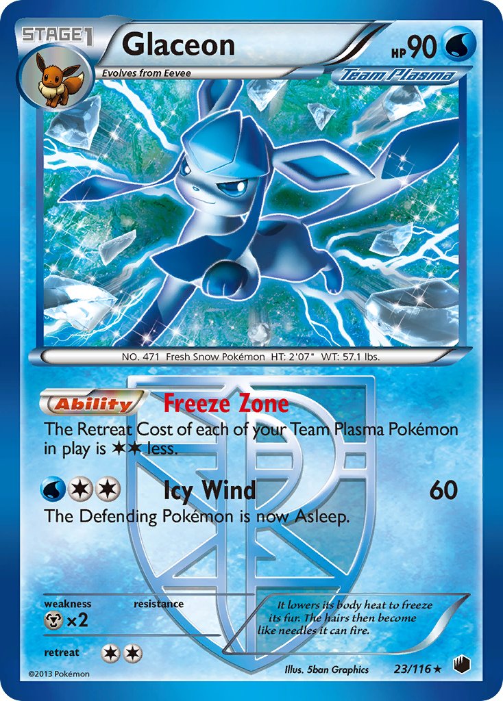 Glaceon (23/116) (Theme Deck Exclusive) [Black & White: Plasma Freeze] | Anubis Games and Hobby