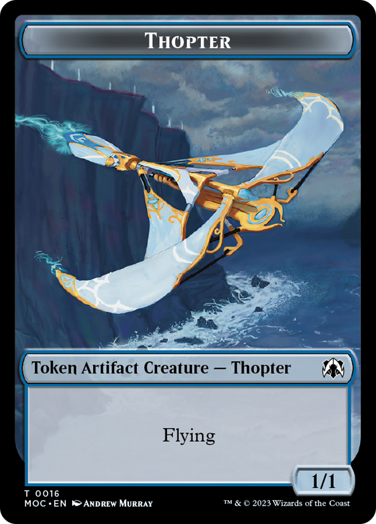 Thopter // Gold Double-Sided Token [March of the Machine Commander Tokens] | Anubis Games and Hobby