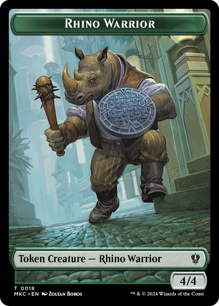 Thopter // Rhino Warrior Double-Sided Token [Murders at Karlov Manor Commander Tokens] | Anubis Games and Hobby