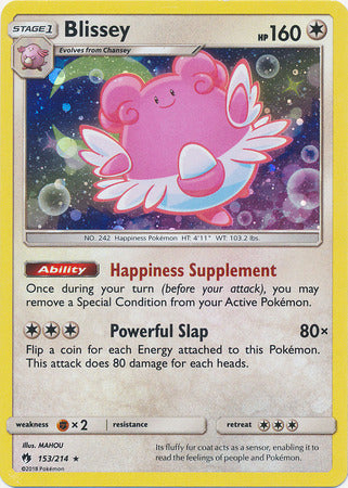 Blissey (153/214) (Cosmos Holo) [Sun & Moon: Lost Thunder] | Anubis Games and Hobby